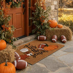 Dunzy Fall Football Welcome Door Mat Tis The Season Doormat, Coir - Image 4