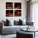 Retro Wine Kitchen Wall Art, 12x12 inch Set-of-4 Framed - Image 2