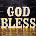 Aurelema 8 Pcs God Bless LED Letter Lights Sign Decorations - Image 3