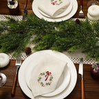 SmoothNovelty 6 Pcs Christmas Cloth Napkins Xmas Linen Dinner Napkins - Image 3
