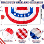 Remagr 10 Pcs Patriotic 4th of July Decorations Outdoor, 2 American Flag Windsocks, Independence Day Porch Banners with 6 USA Pleated Bunting Flags, Red White Blue Labour Day Decor for Yard Garden - Image 5