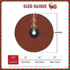 Christmas Tree Skirt 48 Inch, Navy Blue and Orange Striped Holiday - Image 5