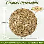 Colingmill 80 Sets 13 Inch Round Woven Placemats Bulk Farmhouse Boho - Image 2