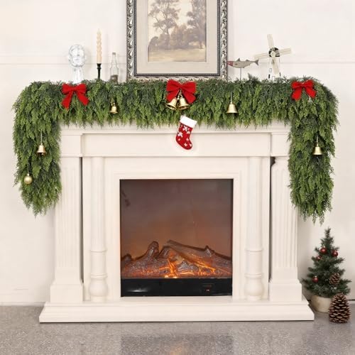 1PCS 6FT Lifelike Touch Artificial Cedar Garland for Mantle Christmas Decor - Image 2
