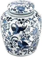 Creative Co-Op Decorative Bird Ceramic Ginger Jar with Lid, Blue and White by Unknown