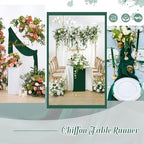 Emerald Green Chiffon Table Runner 15 Pieces 10Ft Boho Christmas Runners - Image 3