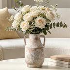 Mitt&Ditt Ceramic Flower Vase with Handles, 11 inch Tall Vase for Centerpieces, Large Decorative Terracotta Vases, Farmhouse Rustic Vases for Home Decor, Living Room, Table, Neutral - Image 6