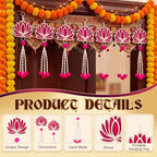 6 Pcs Lotus Hanging Decoration for Pooja Indian Ganpati Garlands Decor - Image 3