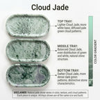 YKAJO Cloud Jade Oval Marble Tray, 9.8x4.7 Vanity Perfume Organizer Dish - Image 4