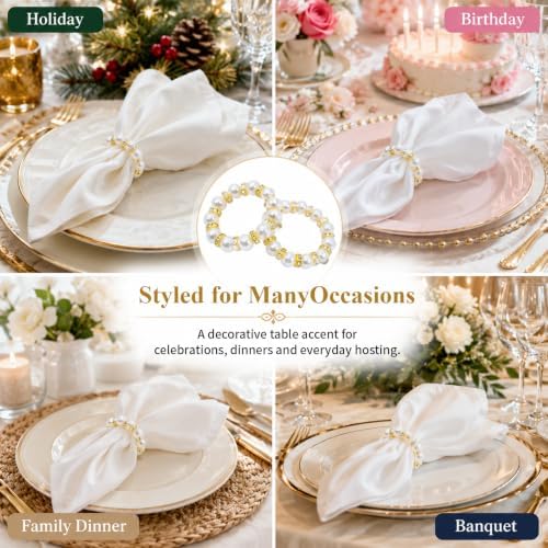 200 Pack Bulk Pearl Napkin Rings and Holders for Cloth Napkins - Image 6