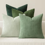 MIULEE Soft Corduroy Decorative Throw Pillow Covers Forest Green 20x20 by MIULEE