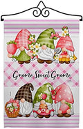 Gnome Sweet Garden Flag Set Wall Hanger Life Home Flower Vintage Rustic Everyday Floral Classic Small Decorative Gift Yard House Banner Double-Sided Made In USA 13 X 18.5 by Breeze+Decor