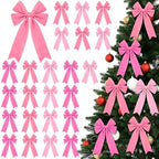 24 Pcs Valentine's Day Decoration Pink Velvet Bows 5 x 7.9 Inch Valentine Ribbon Wreath Bow Bulk Romantic Crafts for Garland Home Decor Wedding Outdoor Indoor Decor(Pink Color) - Image 5