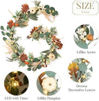 Valery Madelyn 6ft Fall Garland for Mantle with Pumpkins - Image 5