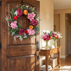 22in Faux Peony Spring Summer Wreath and Bouquets Set, Realistic Artificial Floral Door Wreath with Real Rattan Base, Includes 2 Matching Bouquets, Fake Flower for Spring Front Home, Mother's Day - Image 5