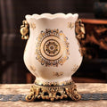 Ceramic Resin vase 16.9-inch ice Cracked Pattern Retro Antique Home Decoration Dining Table Living Room Kitchen Bedroom Bookshelf Office Coffee Table Dining Room Fireplace (Color 3) by Unknown