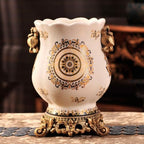 Ceramic Resin vase 16.9-inch ice Cracked Pattern Retro Antique Home Decoration Dining Table Living Room Kitchen Bedroom Bookshelf Office Coffee Table Dining Room Fireplace (Color 3) by Unknown