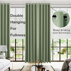 KOUFALL 96 Inch Long Curtains 2 Panel Set,Blackout Extra Wide Thermal Grommet Blacked Out Curtains for Bedroom,72 Inch Wide x 96 Inch Length,Sage Green - Image 2