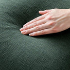 MIULEE Linen Fringe Decorative Euro Throw Pillow Covers Army Green 24x24 - Image 2