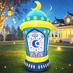 KOOY 5FT Inflatable Ramadan Lantern with Crescent Moon Blow Up Islamic Eid Decor Muslim Holiday Outdoor Decorations, LED Lighted Outdoor Ramadan Decor Yard Lawn Garden Home Party by KOOY