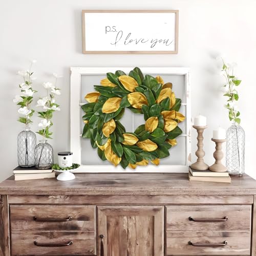 Briful 23in Christmas Magnolia Wreath for Front Door - Image 4