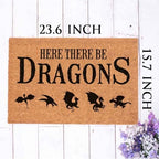 Funny Coir Doormat Here There Be Dragons Welcome Front Door Patio Porch Decor Doormats For The Entrance Way Outside Personalized Rug Heavy-Duty Non Slip Outdoor Novelty Gift Mats 23.6x15.7inch - Image 5