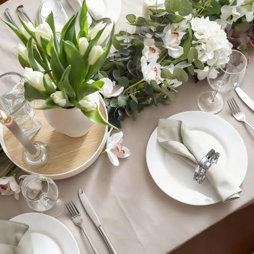Set of 12 Crystal Glass Napkin Rings Clear Napkin Holder, 2.3 Inch - Image 6