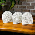 Set of 3 Islamic Table Decor – Elegant Arabic Calligraphy for Home or Office – Unique Islamic Art Piece, Perfect for Eid, Ramadan, or Daily Inspiration – White Stone Powder Statue by iwaconcept