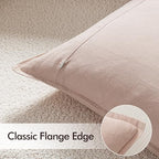 EMEMA Euro Sham Decorative Linen Throw Pillow Covers 24x24 Inch Pink - Image 4