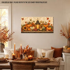 WAXWHELK Fall Canvas Wall Art Rustic Farmhouse Pumpkin Harvest Lantern Painting Pictures Artwork for Autumn Thanksgiving Home Decor Living Room Bedroom, (16"x32") - Image 2