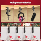6 Pack Christmas Stocking and Garland Holders with 2 Hooks, Mantle Garland Holder for Hanging Christmas Stockings, Adjustable Fireplace Garland Holder & Stocking Hanger, Max 2.1" Thick Mantle - Black - Image 5