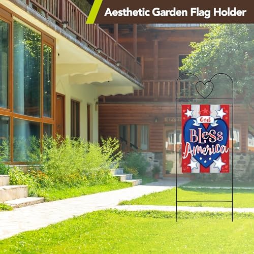 Briarwood Lane Wrought Iron Black Heart Arbor for Garden Flags 41x15 - Image 5
