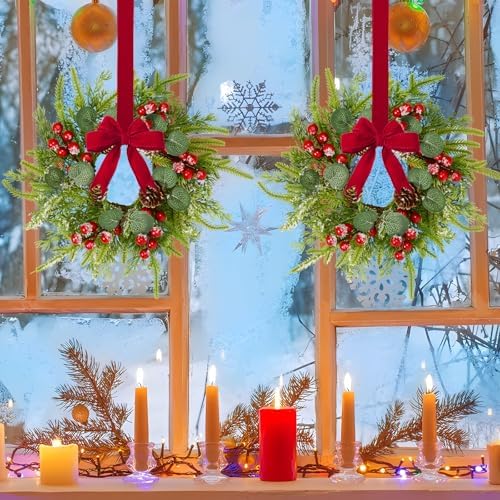 Waipfaru 18 Pcs Small Christmas Wreath, Mini Wreaths for Cabinets - Image 3
