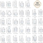 Glass Bud Vase Set of 66 Pcs, Vintage Clear Small Glass Vases for Flowers, Bud Vases in Bulk, Mini Vase for Centerpieces, Wedding, Home Decor and Events - Image 2