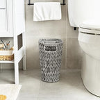 GRANNY SAYS Bathroom Trash Can, Wicker Waste Basket for Bathroom, Gray - Image 2