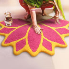 Drydiet 35in Diwali Decorations for Home Floral Rangoli Mat Indian Diwali Lotus Decor Pooja Floral Housewarming Floor Decor Rangoli Mat for Indian Traditional Pooja Festival New Year Entrance Gift - Image 6