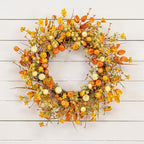 24 Inches Fall Wreath Fall Wreaths for Front Door Autumn Wreath - Image 5