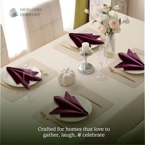 Multi Color Cloth Napkins 18"x18" - Set of 12-100% Cotton, Washable, Reusable - Perfect Hotel Quality Napkin for Table, Dinner, Weddings, Everyday Dining - Yellow, Brown, Burgundy - Image 3