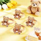 50 Pcs Baby Shower Decorations Teddy Bear Napkin Rings Baby Shower Napkin Holders Metal Tissue Rings Buckles for Bear Theme Gender Reveal Birthday Party Table Decorations Supplies - Image 2