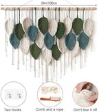 Macrame Wall Hanging Large Boho Home Decor Modern Bohemian Leaves Tapestry - Image 2
