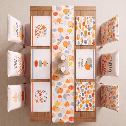 Newtay 13 Pcs Fall Table Runner Placemats and Dining Chair Cover Set - Image 6