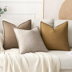 MIULEE Decorative Linen Euro Sham Pillow Covers 24x24 Inch Natural Linen - Image 4