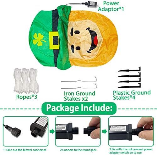 12 Ft St Patricks Day Decorations Inflatable Leprechaun, Blow up Leprechaun Hold Shamrocks Beer Build-in LED Light for Yard Garden Decorations, Indoor and Outdoor Theme Party Yard, Garden, Lawn Decor - Image 3