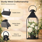 Decorative Metal Lanterns Indoor Outdoor, Set of 3 Outdoor Candle Holder - Image 3