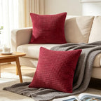 CaliTime Decorative Couch Throw Pillow Covers 26 X 26 Inches Burgundy - Image 2