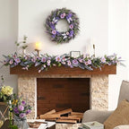 Valery Madelyn 18 inch Spring Lavender Wreaths for Front Door with Lights - Image 2