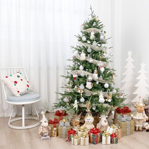 34PCS Silver/White Christmas Ball Ornaments Set for Tree Decor - Image 4