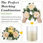 Yunlly 32 Pcs Rose Candle Rings with Candles Sets, Champagne - Image 3