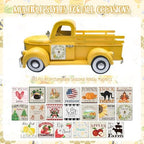 Farmhouse Lemon Decor 13.4" Vintage Truck with 20 Magnets, Yellow - Image 4