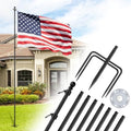 ZMTECH 10 FT Flag Pole in Ground with Solar Light, Heavy Duty Flag Pole Holder for Outside House with Solar Light and 5 Pronges Base, Flag Pole Kit for Outdoor Garden Decor(1 Pack,Without Flag) by HighQualityGardeningTools
